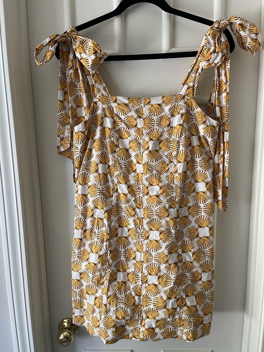 Anthropologie Maeve Tie-Strap Shell-Print Mini Dress